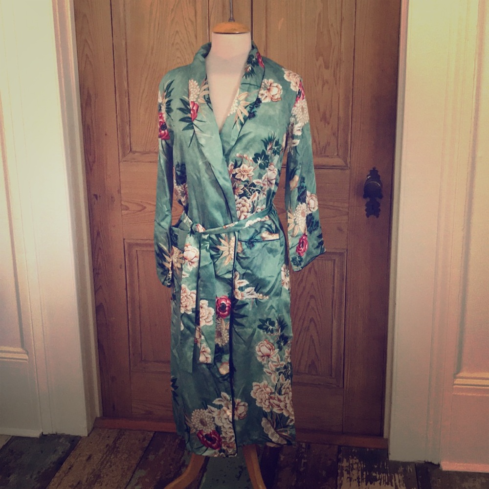 Seafoam green floral kimono, size XS/Small. $35